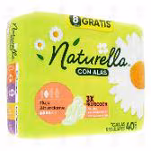 Naturella Con Alas Flujo Abundante 40 unidades